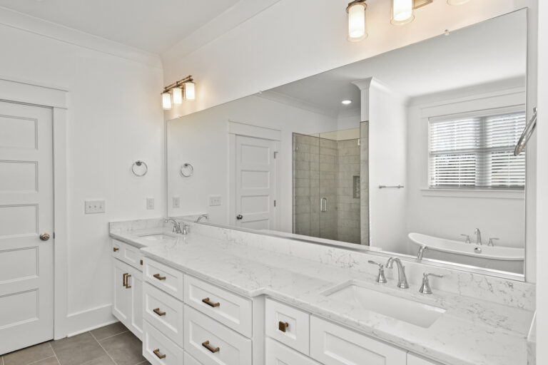 319 Pipers Ridge W, photo of primary bath with shower and soaking tub