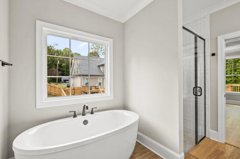 543 Barrett Road, photo of the garden tub and walk in shower.