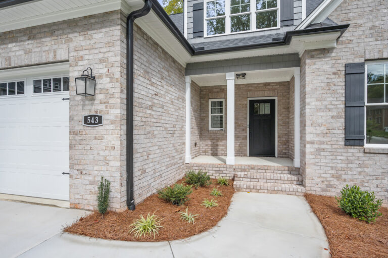543 Barrett Road, photo of the front walk and entry door.